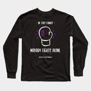 In This Family Nobody Fights Alone. Ulcerative Colitis Awareness Long Sleeve T-Shirt